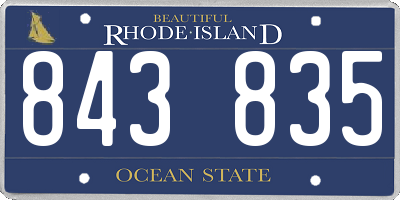 RI license plate 843835