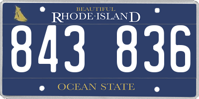 RI license plate 843836