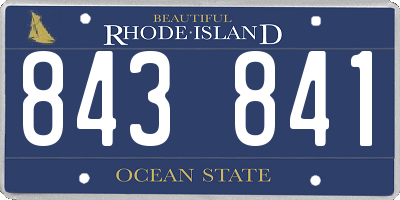 RI license plate 843841