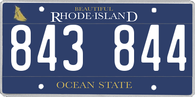 RI license plate 843844