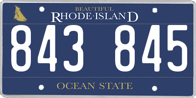 RI license plate 843845