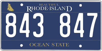 RI license plate 843847