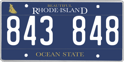 RI license plate 843848