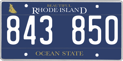 RI license plate 843850