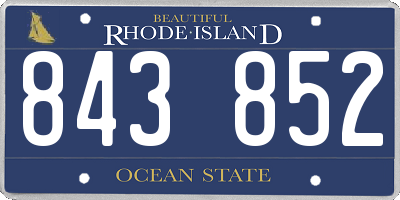 RI license plate 843852