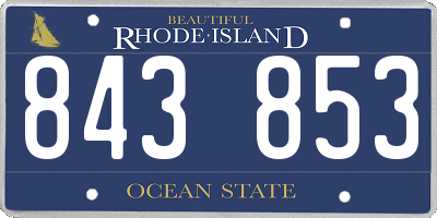 RI license plate 843853