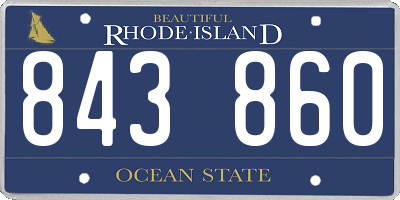 RI license plate 843860