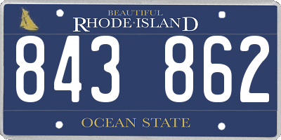 RI license plate 843862