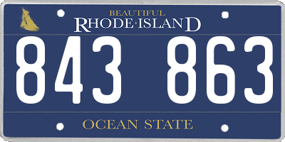 RI license plate 843863