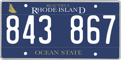 RI license plate 843867
