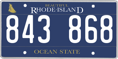 RI license plate 843868