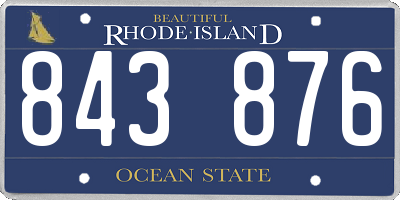 RI license plate 843876
