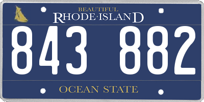 RI license plate 843882