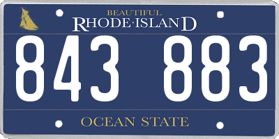 RI license plate 843883