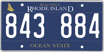 RI license plate 843884