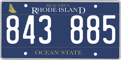 RI license plate 843885