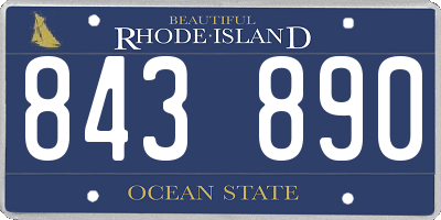 RI license plate 843890