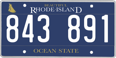 RI license plate 843891