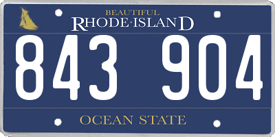 RI license plate 843904