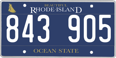 RI license plate 843905