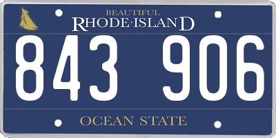 RI license plate 843906