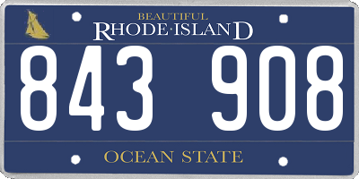 RI license plate 843908