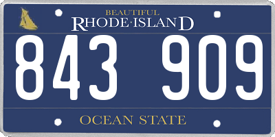 RI license plate 843909