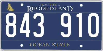 RI license plate 843910