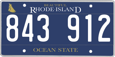 RI license plate 843912