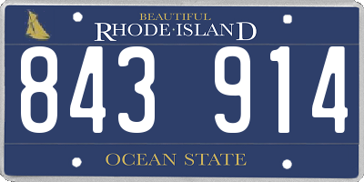 RI license plate 843914