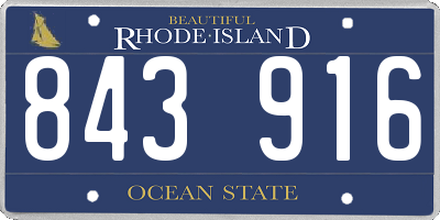 RI license plate 843916