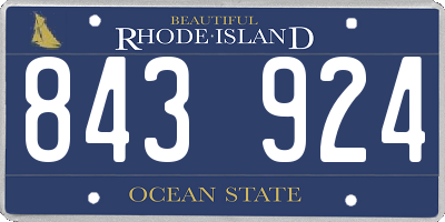 RI license plate 843924