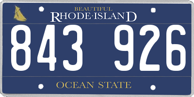 RI license plate 843926