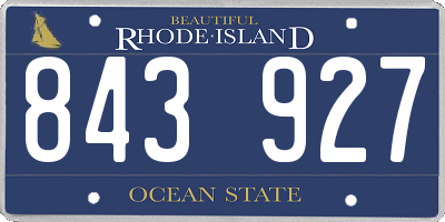 RI license plate 843927