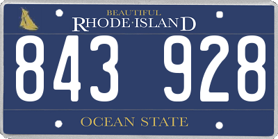 RI license plate 843928