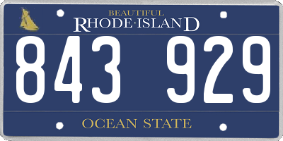 RI license plate 843929