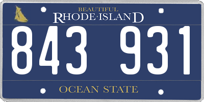 RI license plate 843931