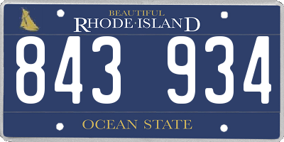 RI license plate 843934