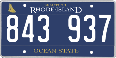 RI license plate 843937