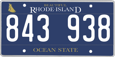 RI license plate 843938