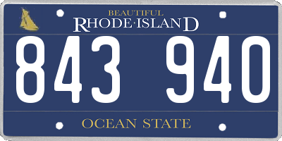 RI license plate 843940