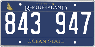 RI license plate 843947