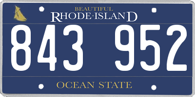 RI license plate 843952