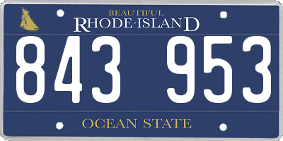 RI license plate 843953