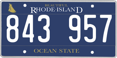 RI license plate 843957