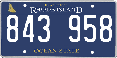 RI license plate 843958