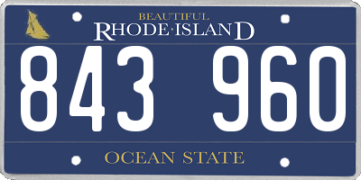 RI license plate 843960