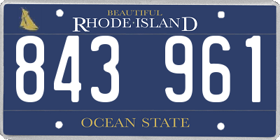 RI license plate 843961