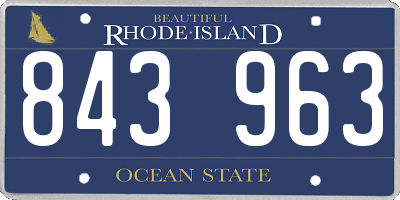 RI license plate 843963