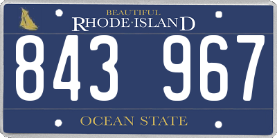 RI license plate 843967